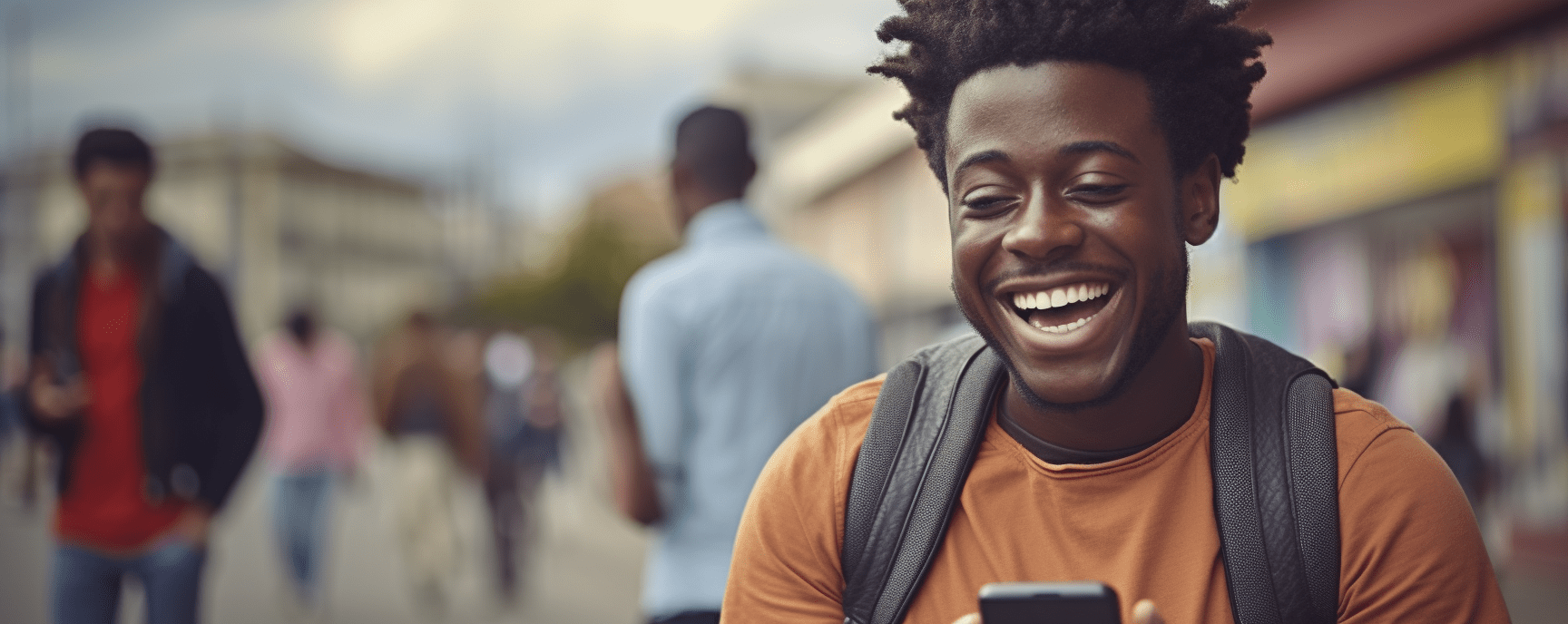 Man using free cell phone with lifeline program