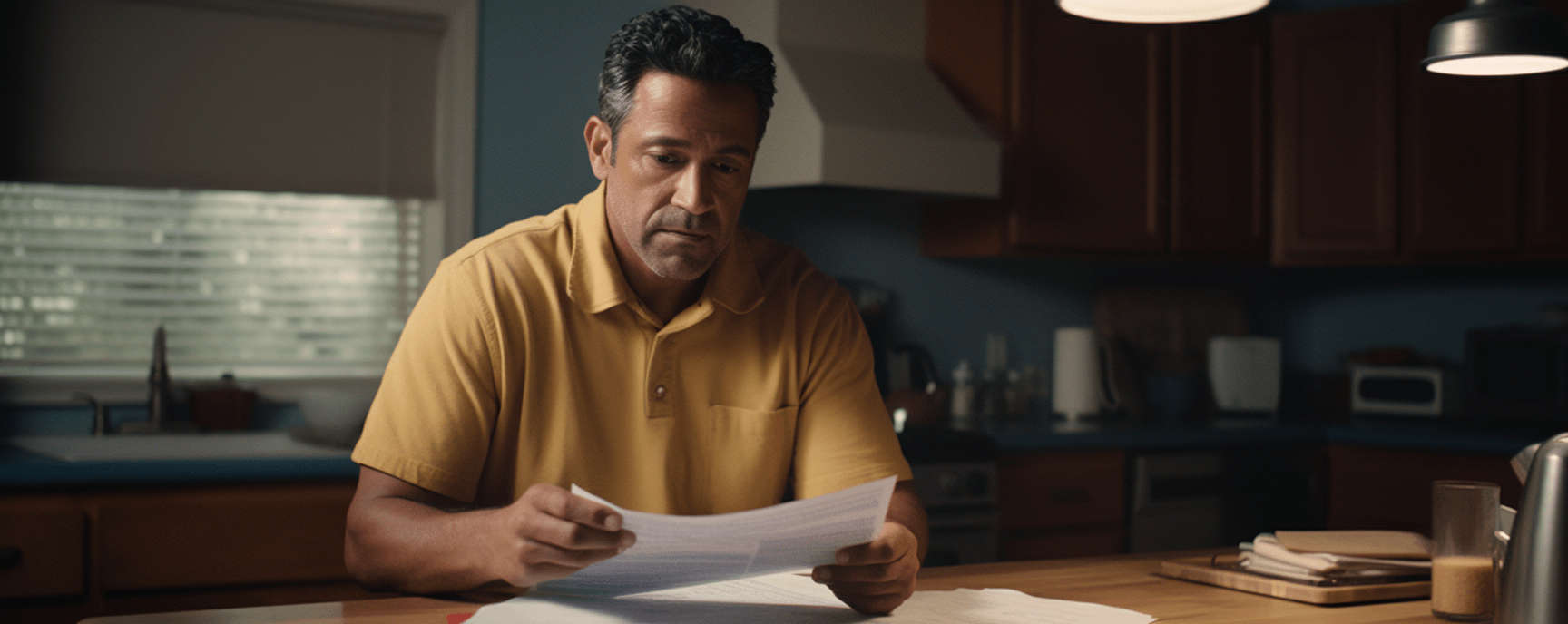 Man frustrated reading SSDI appeal paperwork