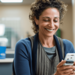 Woman on SSI using a phone provided by the Lifeline program